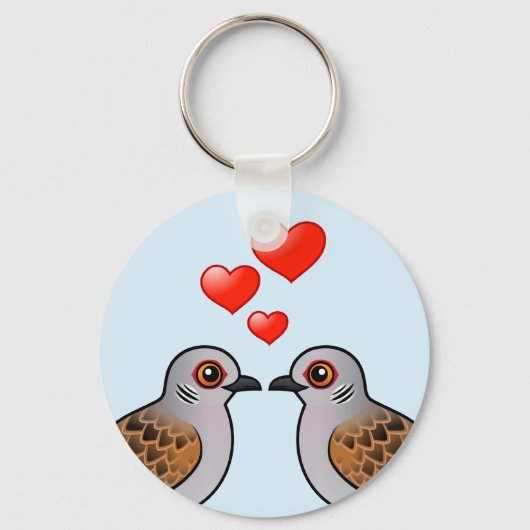 Turtle Doves in Love Sleutelhanger (Voorkant)