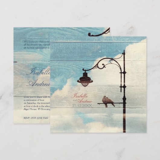 Turtle Doves - liefde en trouw Kaart (Voorkant / Achterkant)