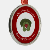 Turtle Doves Tweede Kerstdag Metalen Ornament (Rechts)