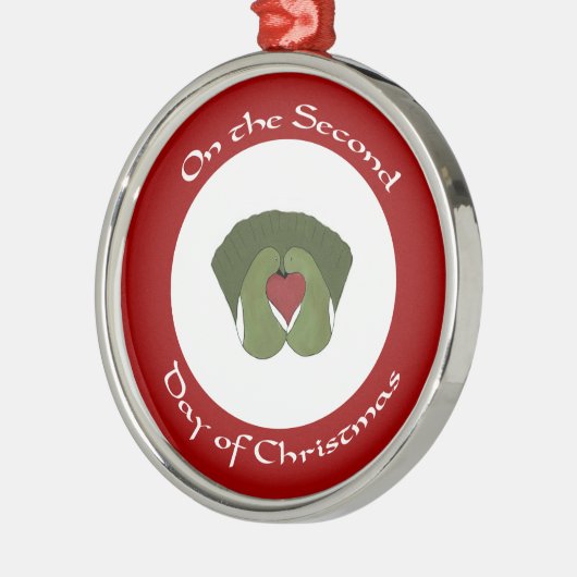 Turtle Doves Tweede Kerstdag Metalen Ornament (Links)