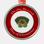 Turtle Doves Tweede Kerstdag Metalen Ornament (Voorkant)