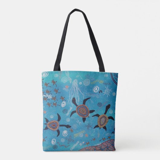 Turtle Dreaming Canvas tas (Achterkant)