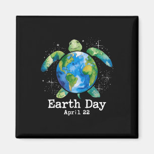 Turtle Earth Day Shirt voor vrouwen Kind Teacher Z Magneet