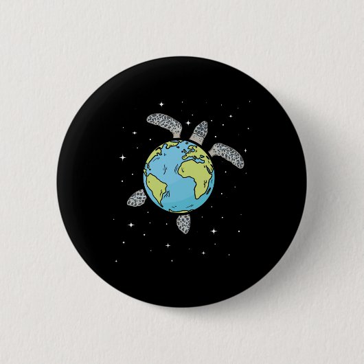 Turtle Earth Zee Turtle Earth Day Turtle Planet Ronde Button 5,7 Cm (Voorkant)