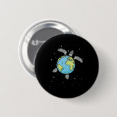 Turtle Earth Zee Turtle Earth Day Turtle Planet Ronde Button 5,7 Cm (Voorkant /achterkant)