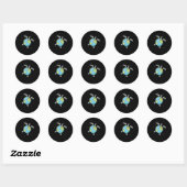 Turtle Earth Zee Turtle Earth Day Turtle Planet Ronde Sticker (Vel)