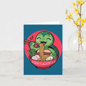 Turtle Eating Ramen Kawaii Turtle Japanese Kawaii Kaart (Gele Bloem)