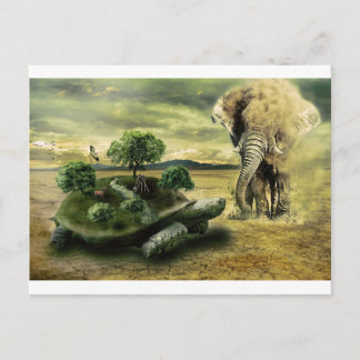 TURTLE EN ELEPHANT BRIEFKAART