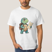 Turtle Explorer with Map – Cute Travel Art. T-shirt (Voorkant)