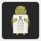 Turtle Eye Chart Vierkante Sticker (Voorkant)