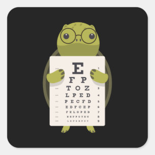 Turtle Eye Chart Vierkante Sticker