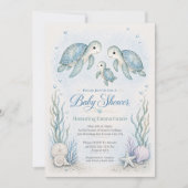Turtle Family Baby Shower Uitnodiging  (Voorkant)