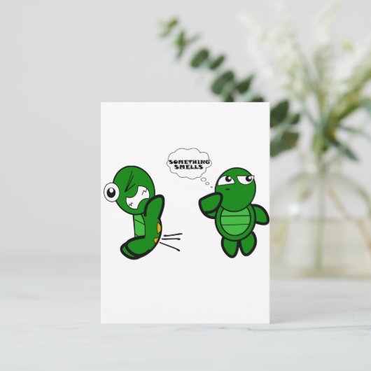 Turtle Fart Briefkaart (Staand voorkant)