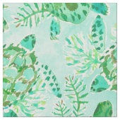 TURTLE FLOAT Green Aqua Waterverf Stof (Close Up)