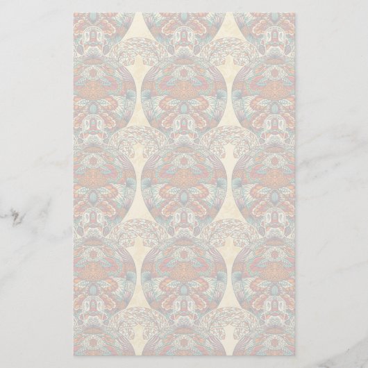 Turtle Floral Pattern Briefpapier (Voorkant)