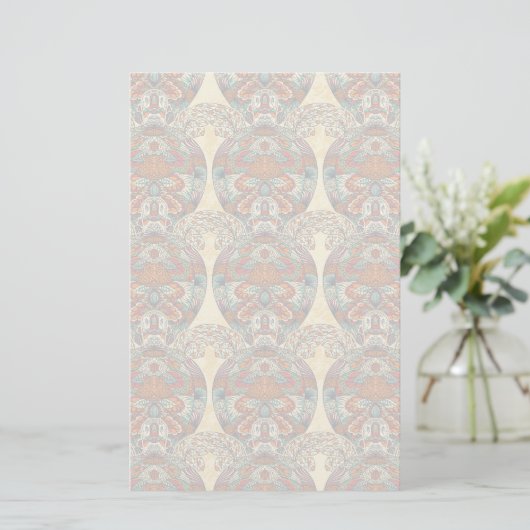 Turtle Floral Pattern Briefpapier (Staand voorkant)