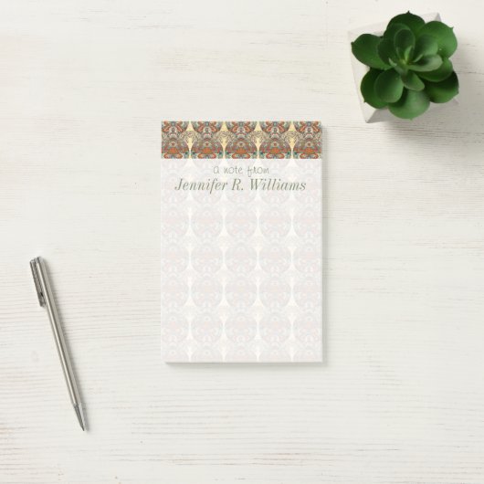 Turtle Floral Pattern | Jouw namen toevoegen Post-it® Notes (Kantoor)