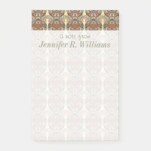 Turtle Floral Pattern | Jouw namen toevoegen Post-it® Notes (Voorkant)