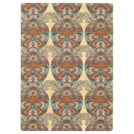 Turtle Floral Pattern Klembord (Achterkant)