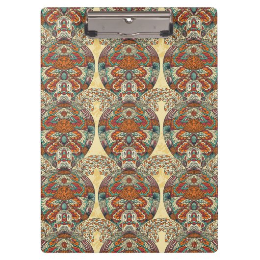 Turtle Floral Pattern Klembord (Voorkant)