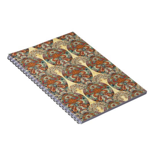 Turtle Floral Pattern Notitieboek (Rechterzijde)