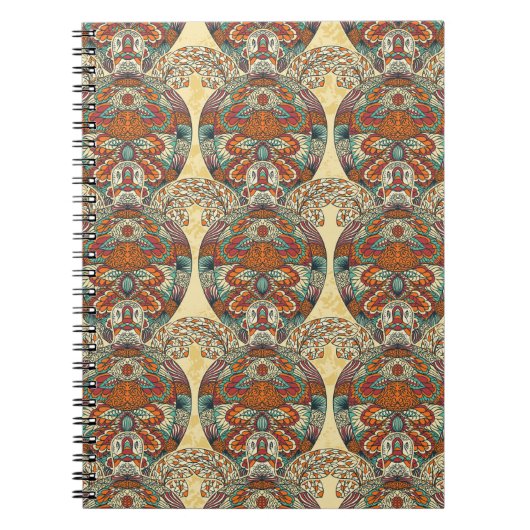 Turtle Floral Pattern Notitieboek (Voorkant)