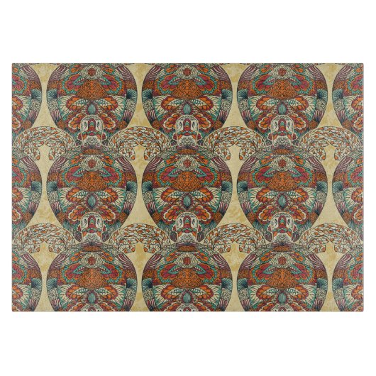 Turtle Floral Pattern Snijplank (Voorkant)