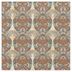 Turtle Floral Pattern Stof