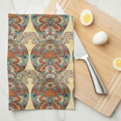 Turtle Floral Pattern Theedoek (Quarter Fold)