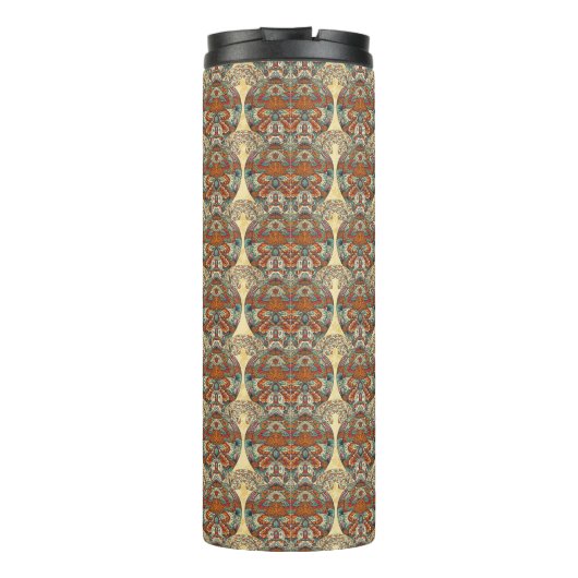 Turtle Floral Pattern Thermosbeker (Achterkant)