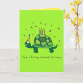 Turtle Funny Birthday Wenskaart Kaart (Gele Bloem)