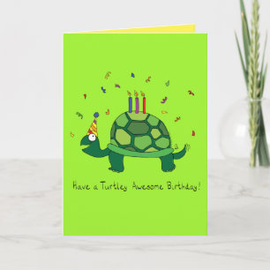 Turtle Funny Birthday Wenskaart Kaart