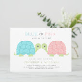 Turtle Gender Reopenbaart Uitnodiging (Staand voorkant)