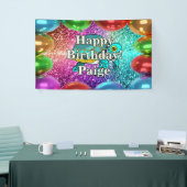 Turtle Gepersonaliseerde karakter verjaardag banne Spandoek (Beurs)