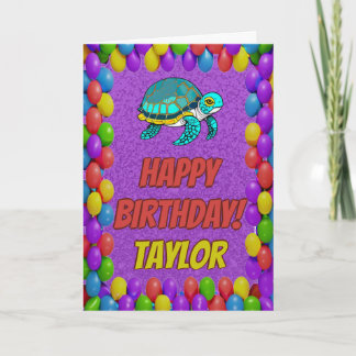 Turtle Gepersonaliseerde Leuke Groet Verjaardag Ka Kaart