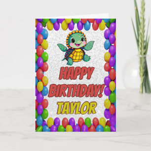 Turtle Gepersonaliseerde Leuke Groet Verjaardag Ka Kaart