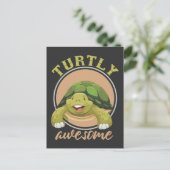 Turtle Geweldige Reptile Cute Zee Briefkaart (Staand voorkant)
