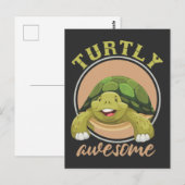 Turtle Geweldige Reptile Cute Zee Briefkaart (Voorkant / Achterkant)