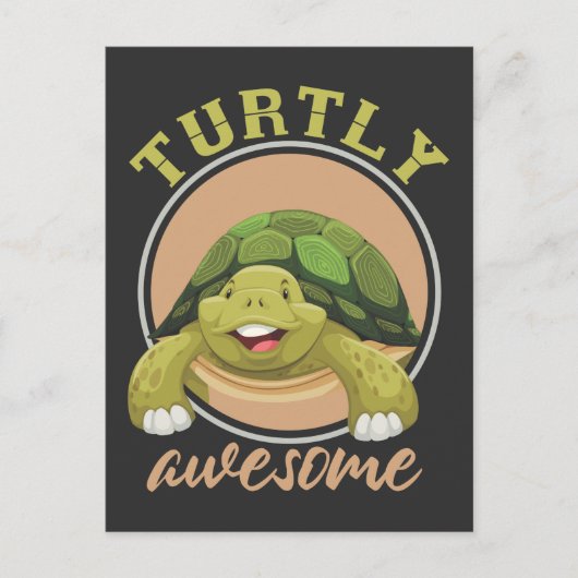 Turtle Geweldige Reptile Cute Zee Briefkaart (Voorkant)