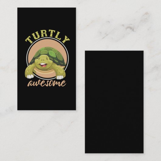 Turtle Geweldige Reptile Cute Zee Visitekaartje (Voorkant / Achterkant)
