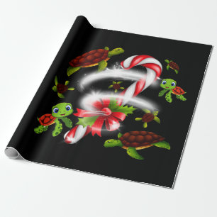 Turtle Gift   Kerstmis met Snoep Cadeaupapier