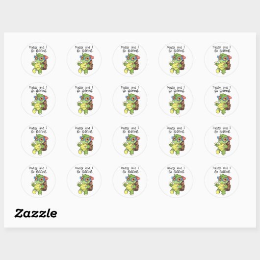 Turtle Golf Ronde Sticker (Vel)