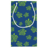Turtle Green and Blue Party Stuff Klein Cadeauzakje (Achterkant)