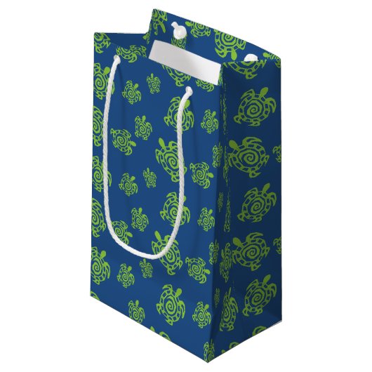 Turtle Green and Blue Party Stuff Klein Cadeauzakje (Voorkant Gekanteld)