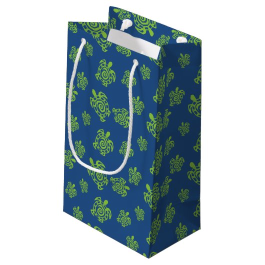 Turtle Green and Blue Party Stuff Klein Cadeauzakje (Achterkant Gekanteld)