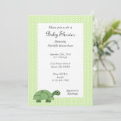 Turtle Green Baby shower Invitation Kaart (Staand voorkant)