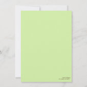 Turtle Green Baby shower Invitation Kaart (Achterkant)