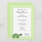Turtle Green Baby shower Invitation Kaart (Voorkant / Achterkant)