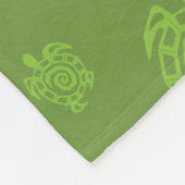 Turtle Green Graphic Fleece Deken (Hoek)