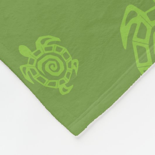 Turtle Green Graphic Fleece Deken (Hoek)